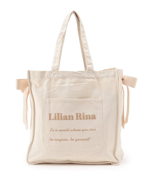 Ober Tashe（オーバータッシェ）の「【新生活・新学期】推し活にもぴったり！リリアンリーナサイドリボントートバッグ（トートバッグ・レディース・ブラック/ブルー/ピンク系/ベージュ/ブラック系8/パープル系・FREE）」の7枚目の写真