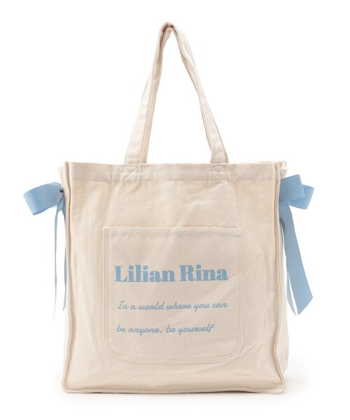 Ober Tashe（オーバータッシェ）の「【新生活・新学期】推し活にもぴったり！リリアンリーナサイドリボントートバッグ（トートバッグ・レディース・ブラック/ブルー/ピンク系/ベージュ/ブラック系8/パープル系・FREE）」の13枚目の写真