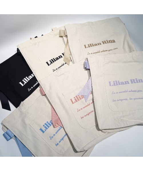 Ober Tashe（オーバータッシェ）の「【新生活・新学期】推し活にもぴったり！リリアンリーナサイドリボントートバッグ（トートバッグ・レディース・ブラック/ブルー/ピンク系/ベージュ/ブラック系8/パープル系・FREE）」の10枚目の写真