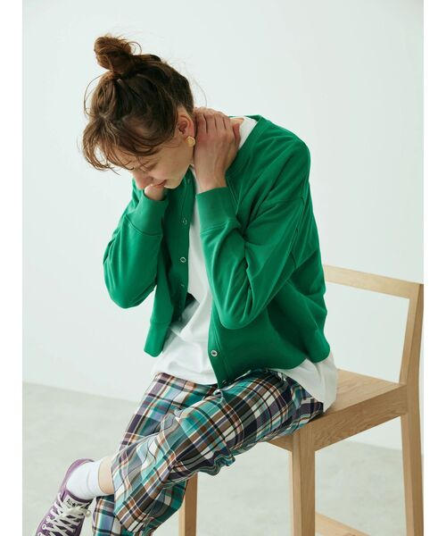 AMERICAN HOLIC（アメリカンホリック）の「リングドット裏毛カーディガン（カーディガン/ボレロ・レディース・レッド/ブルー/グリーン/アイボリー・M/L）」の6枚目の写真