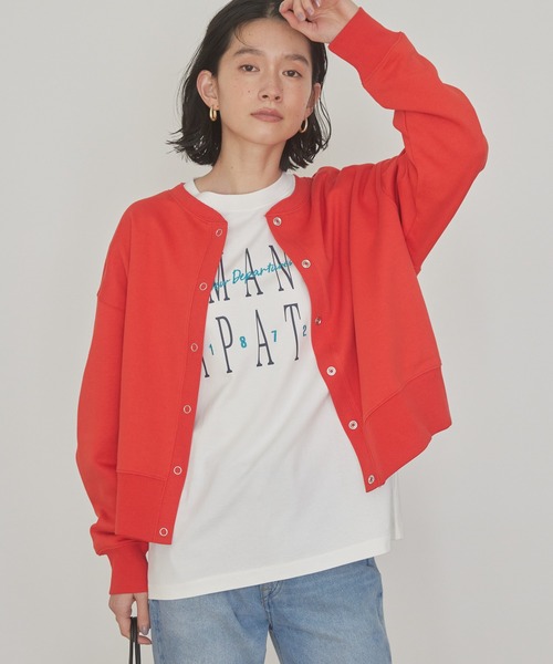 AMERICAN HOLIC（アメリカンホリック）の「リングドット裏毛カーディガン（カーディガン/ボレロ・レディース・レッド/ブルー/グリーン/アイボリー・M/L）」の4枚目の写真