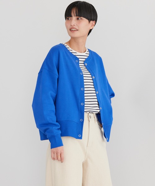 AMERICAN HOLIC（アメリカンホリック）の「リングドット裏毛カーディガン（カーディガン/ボレロ・レディース・レッド/ブルー/グリーン/アイボリー・M/L）」の3枚目の写真