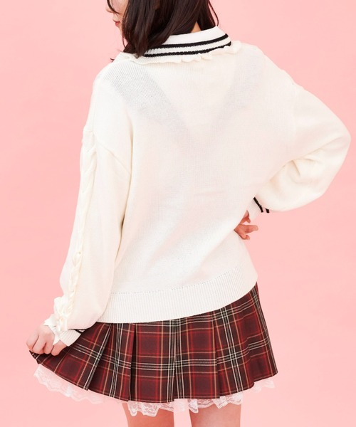 Secret Honey(シークレットハニー)の「うさぎ刺繍ケーブルビッグカーディガン(カーディガン/ボレロ・レディース・グレー/オフホワイト/ピンク/ホワイト系その他・FREE)」の13枚目の写真