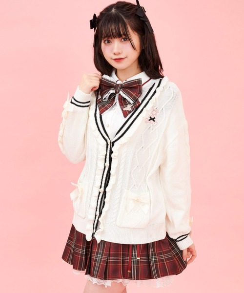 Secret Honey(シークレットハニー)の「うさぎ刺繍ケーブルビッグカーディガン(カーディガン/ボレロ・レディース・グレー/オフホワイト/ピンク/ホワイト系その他・FREE)」の18枚目の写真