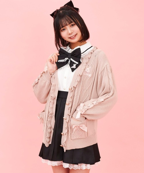 Secret Honey(シークレットハニー)の「うさぎ刺繍ケーブルビッグカーディガン(カーディガン/ボレロ・レディース・グレー/オフホワイト/ピンク/ホワイト系その他・FREE)」の19枚目の写真