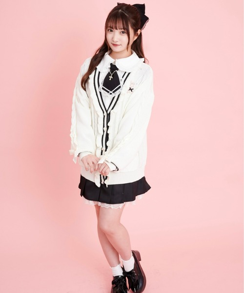 Secret Honey(シークレットハニー)の「うさぎ刺繍ケーブルビッグカーディガン(カーディガン/ボレロ・レディース・グレー/オフホワイト/ピンク/ホワイト系その他・FREE)」の17枚目の写真
