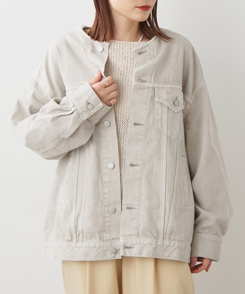 Omekashi（オメカシ）の「【ai.no.de】 setouchi デニムジャケット（デニムジャケット・レディース・ライトグレー/ライトブルー・FREE）」の2枚目の写真