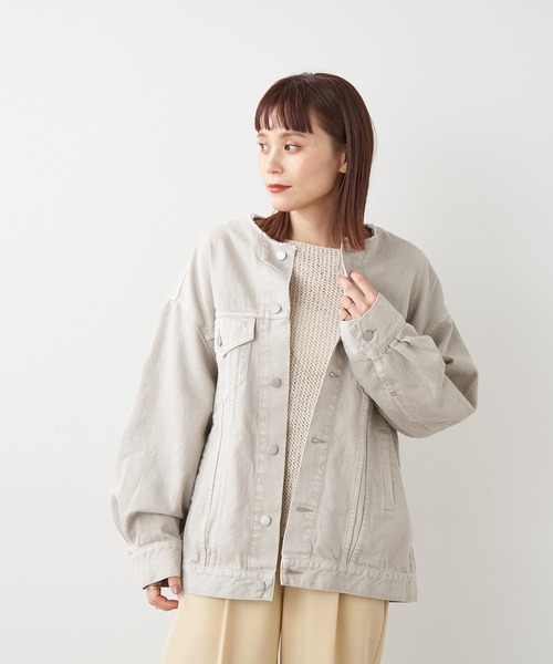 Omekashi（オメカシ）の「【ai.no.de】 setouchi デニムジャケット（デニムジャケット・レディース・ライトグレー/ライトブルー・FREE）」の7枚目の写真