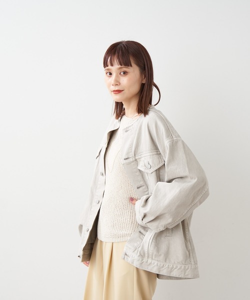 Omekashi（オメカシ）の「【ai.no.de】 setouchi デニムジャケット（デニムジャケット・レディース・ライトグレー/ライトブルー・FREE）」の8枚目の写真