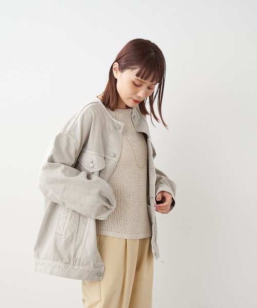 Omekashi（オメカシ）の「【ai.no.de】 setouchi デニムジャケット（デニムジャケット・レディース・ライトグレー/ライトブルー・FREE）」の9枚目の写真