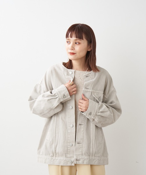 Omekashi（オメカシ）の「【ai.no.de】 setouchi デニムジャケット（デニムジャケット・レディース・ライトグレー/ライトブルー・FREE）」の10枚目の写真