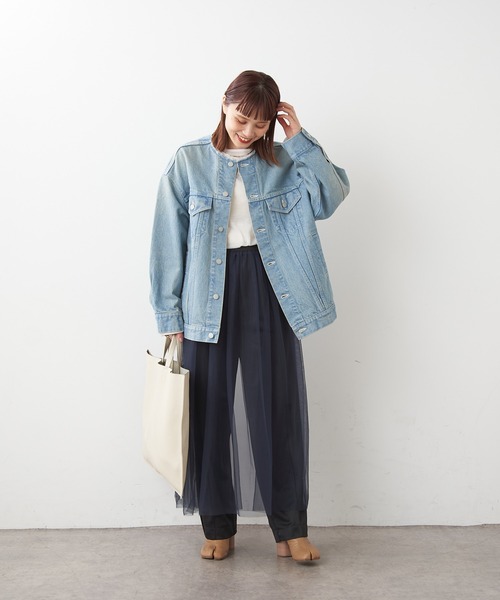 Omekashi（オメカシ）の「【ai.no.de】 setouchi デニムジャケット（デニムジャケット・レディース・ライトグレー/ライトブルー・FREE）」の4枚目の写真