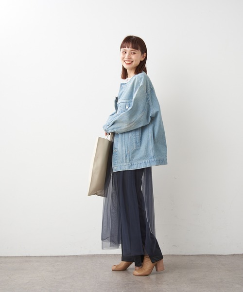 Omekashi（オメカシ）の「【ai.no.de】 setouchi デニムジャケット（デニムジャケット・レディース・ライトグレー/ライトブルー・FREE）」の5枚目の写真