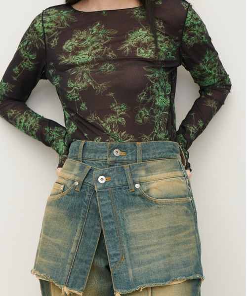 LE CIEL BLEU(ルシェルブルー)の「レイヤードジーンズ / Layered Jeans(その他パンツ・レディース・インディゴブルー・34/36/38)」の4枚目の写真