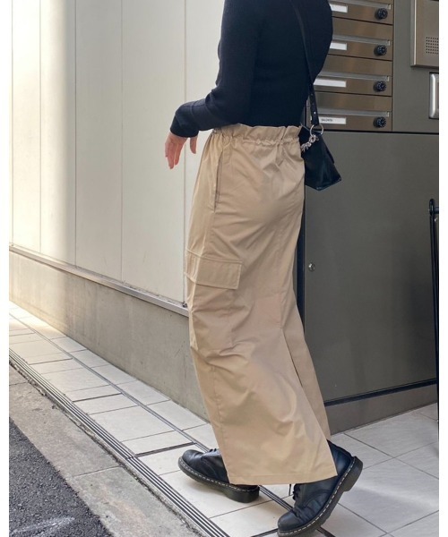 LiSeek（リシーク）の「【LiSeeK】カーゴポケットロングスカート（スカート・レディース・ブラック/ベージュ/カーキ・FREE）」の15枚目の写真