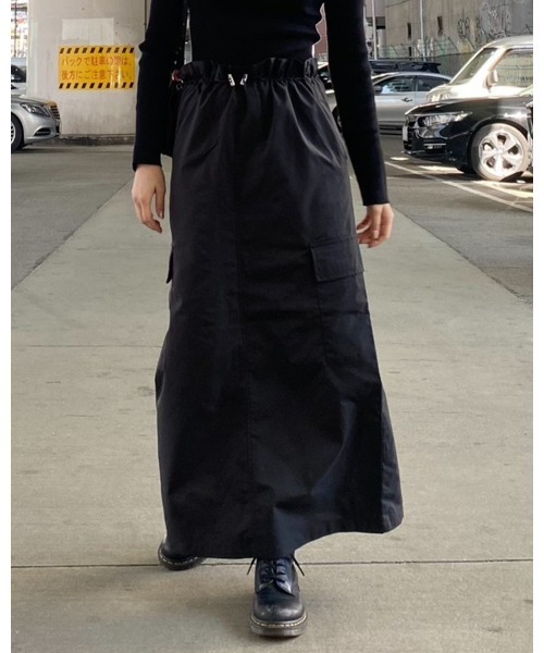 LiSeek（リシーク）の「【LiSeeK】カーゴポケットロングスカート（スカート・レディース・ブラック/ベージュ/カーキ・FREE）」の11枚目の写真