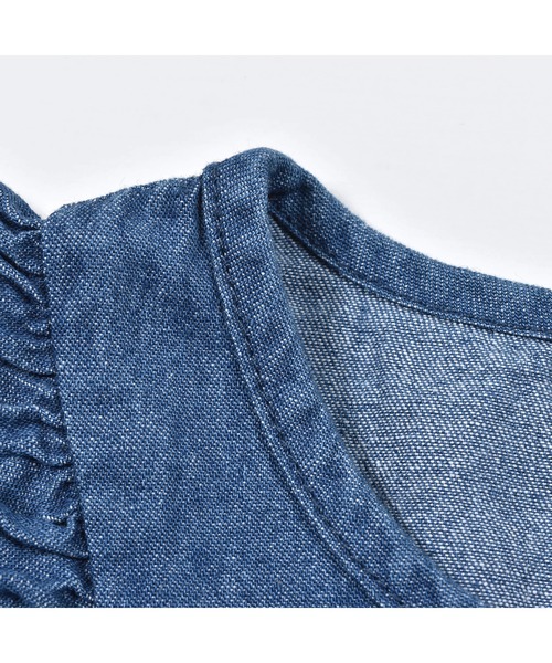 SLAP SLIP(スラップスリップ)の「SLAPSLIP/【お揃い】コットンフリル刺繍7分袖デニムワンピース(80~130cm)(ワンピース・キッズ・ブルー/ネイビー・130/110/120/80/90/100)」の18枚目の写真