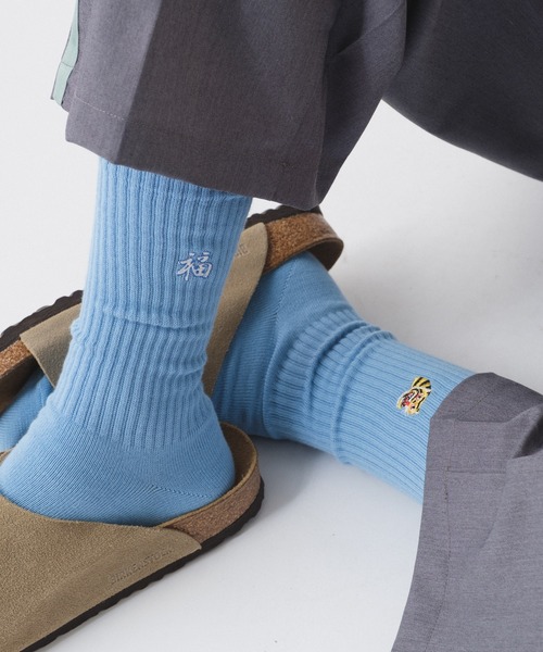 WHIMSIC（ウィムジック）の「【UNISEX】スーベニアソックス（ソックス/靴下・メンズ・パープル/ホワイト/ピンク/グレー/ブルー・FREE）」の11枚目の写真