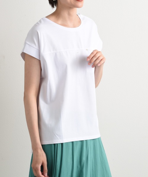INTERPLANET(インタープラネット)の「【速乾】ドライコットンリブスリーブプルオーバー(Tシャツ/カットソー・レディース・ホワイト/ブラック/グレー・FREE)」の5枚目の写真