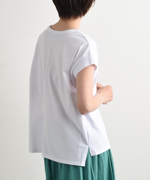 INTERPLANET(インタープラネット)の「【速乾】ドライコットンリブスリーブプルオーバー(Tシャツ/カットソー・レディース・ホワイト/ブラック/グレー・FREE)」の6枚目の写真