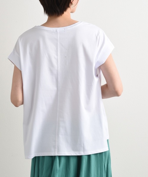 INTERPLANET(インタープラネット)の「【速乾】ドライコットンリブスリーブプルオーバー(Tシャツ/カットソー・レディース・ホワイト/ブラック/グレー・FREE)」の7枚目の写真