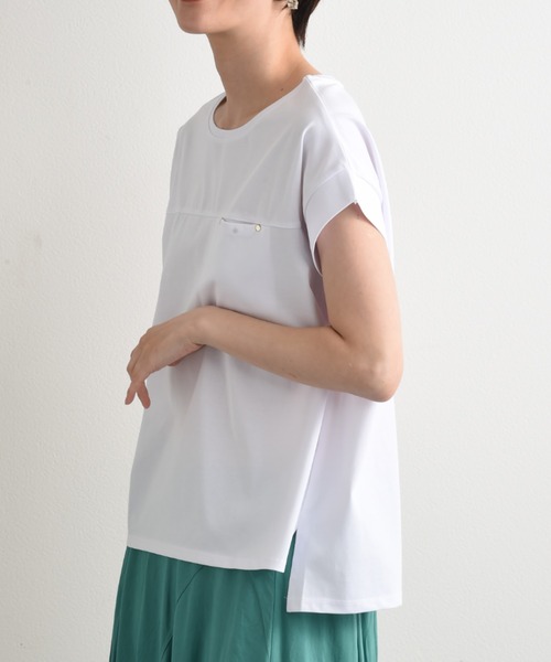 INTERPLANET(インタープラネット)の「【速乾】ドライコットンリブスリーブプルオーバー(Tシャツ/カットソー・レディース・ホワイト/ブラック/グレー・FREE)」の8枚目の写真