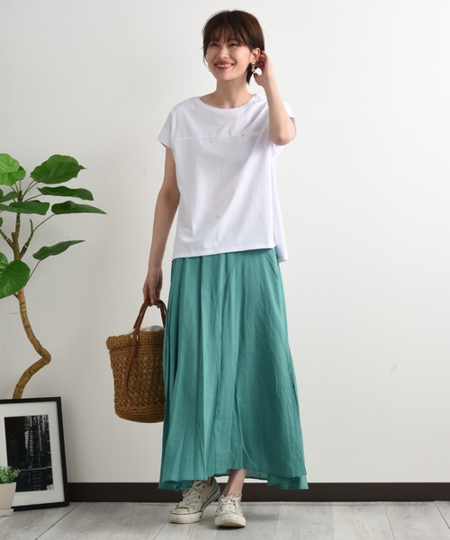 INTERPLANET(インタープラネット)の「【速乾】ドライコットンリブスリーブプルオーバー(Tシャツ/カットソー・レディース・ホワイト/ブラック/グレー・FREE)」の15枚目の写真