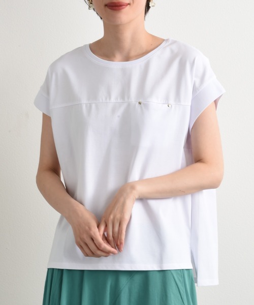 INTERPLANET(インタープラネット)の「【速乾】ドライコットンリブスリーブプルオーバー(Tシャツ/カットソー・レディース・ホワイト/ブラック/グレー・FREE)」の9枚目の写真