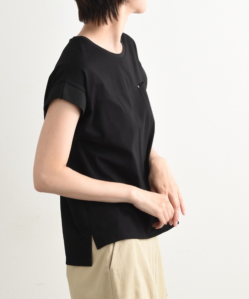 INTERPLANET(インタープラネット)の「【速乾】ドライコットンリブスリーブプルオーバー(Tシャツ/カットソー・レディース・ホワイト/ブラック/グレー・FREE)」の18枚目の写真