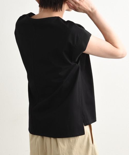 INTERPLANET(インタープラネット)の「【速乾】ドライコットンリブスリーブプルオーバー(Tシャツ/カットソー・レディース・ホワイト/ブラック/グレー・FREE)」の19枚目の写真