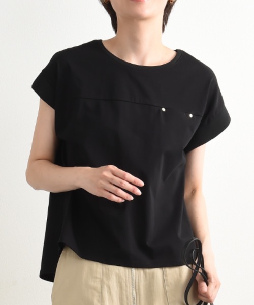 INTERPLANET(インタープラネット)の「【速乾】ドライコットンリブスリーブプルオーバー(Tシャツ/カットソー・レディース・ホワイト/ブラック/グレー・FREE)」の17枚目の写真