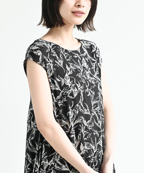 rps（アールピーエス）の「フレンチスリーブプリントワンピース（ワンピース・レディース・ブラック/ネイビー/ブラック系その他2/グレー/ブラック系その他3・フリー）」の16枚目の写真