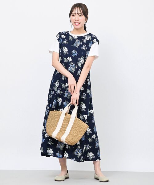 rps（アールピーエス）の「フレンチスリーブプリントワンピース（ワンピース・レディース・ブラック/ネイビー/ブラック系その他2/グレー/ブラック系その他3・フリー）」の10枚目の写真