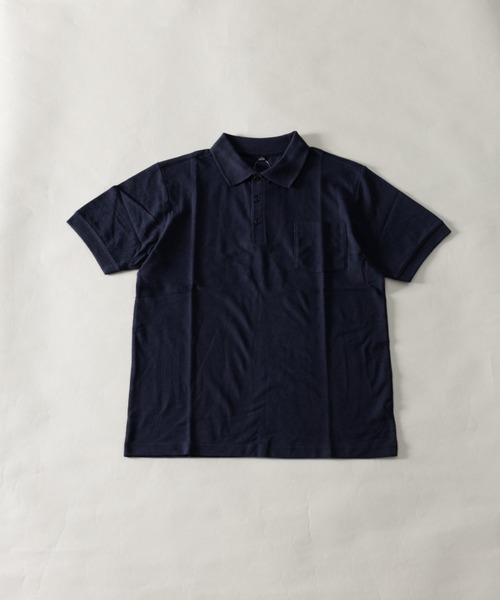 NYLAUS（ナイラス）の「レギュラーシルエット 鹿の子 胸ポケット付き ポロシャツ（ポロシャツ・メンズ・ベージュ/ブラック/ブルーグレー/ワイン/ネイビー/ホワイト/グレー・L/LL/M）」の6枚目の写真