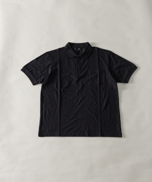 NYLAUS（ナイラス）の「レギュラーシルエット 鹿の子 胸ポケット付き ポロシャツ（ポロシャツ・メンズ・ベージュ/ブラック/ブルーグレー/ワイン/ネイビー/ホワイト/グレー・L/LL/M）」の2枚目の写真