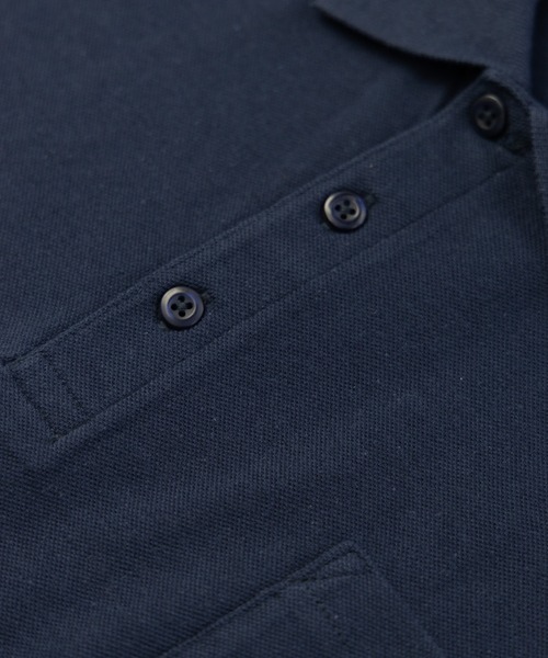 NYLAUS（ナイラス）の「レギュラーシルエット 鹿の子 胸ポケット付き ポロシャツ（ポロシャツ・メンズ・ベージュ/ブラック/ブルーグレー/ワイン/ネイビー/ホワイト/グレー・L/LL/M）」の8枚目の写真