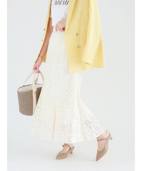 Te chichi（テチチ）の「ラッセルレースマーメイドスカート（スカート・レディース・ネイビー/グリーン/オフホワイト・ﾌﾘ-）」の4枚目の写真