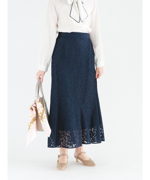 Te chichi（テチチ）の「ラッセルレースマーメイドスカート（スカート・レディース・ネイビー/グリーン/オフホワイト・ﾌﾘ-）」の3枚目の写真