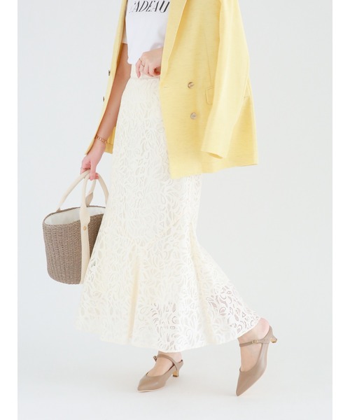 Te chichi（テチチ）の「ラッセルレースマーメイドスカート（スカート・レディース・ネイビー/グリーン/オフホワイト・ﾌﾘ-）」の2枚目の写真