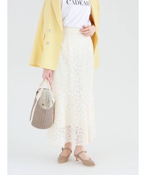 Te chichi（テチチ）の「ラッセルレースマーメイドスカート（スカート・レディース・ネイビー/グリーン/オフホワイト・ﾌﾘ-）」の7枚目の写真