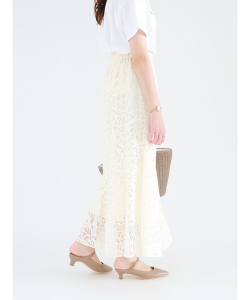 Te chichi（テチチ）の「ラッセルレースマーメイドスカート（スカート・レディース・ネイビー/グリーン/オフホワイト・ﾌﾘ-）」の10枚目の写真