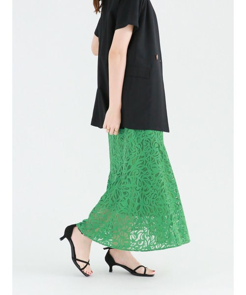 Te chichi（テチチ）の「ラッセルレースマーメイドスカート（スカート・レディース・ネイビー/グリーン/オフホワイト・ﾌﾘ-）」の9枚目の写真