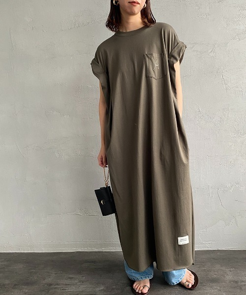 アメリカーナ×ジーンズファクトリー別注 ロゴプリント マキシ丈カットワンピース AMERICANA（アメリカーナ）の「[Americana×JEANS FACTORY