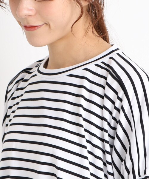 DRESKIP(ドレスキップ)の「◆【接触冷感】ヒップも二の腕もカバー 袖口ギャザードルマンTシャツ(Tシャツ/カットソー・レディース・ピンク系/オリーブ/ブラック系2/オフホワイト/ブラック/ブルー系7・00)」の21枚目の写真