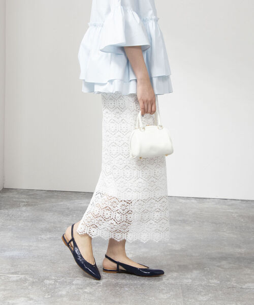 NOLLEY’S Sophi(ノーリーズソフィ)の「《手洗い可能》クロッシェタイルレースタイトスカート(スカート・レディース・ホワイト/グリーン・36/38/34)」の9枚目の写真