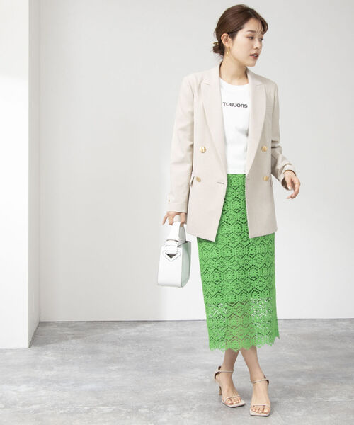 NOLLEY’S Sophi(ノーリーズソフィ)の「《手洗い可能》クロッシェタイルレースタイトスカート(スカート・レディース・ホワイト/グリーン・36/38/34)」の18枚目の写真