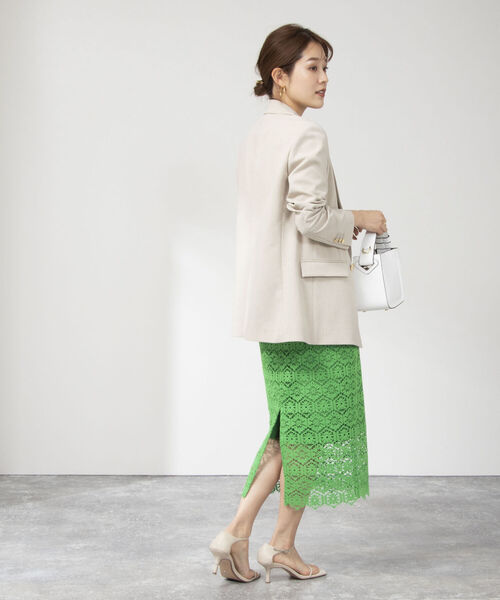 NOLLEY’S Sophi(ノーリーズソフィ)の「《手洗い可能》クロッシェタイルレースタイトスカート(スカート・レディース・ホワイト/グリーン・36/38/34)」の16枚目の写真