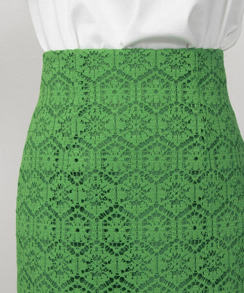 NOLLEY’S Sophi(ノーリーズソフィ)の「《手洗い可能》クロッシェタイルレースタイトスカート(スカート・レディース・ホワイト/グリーン・36/38/34)」の17枚目の写真