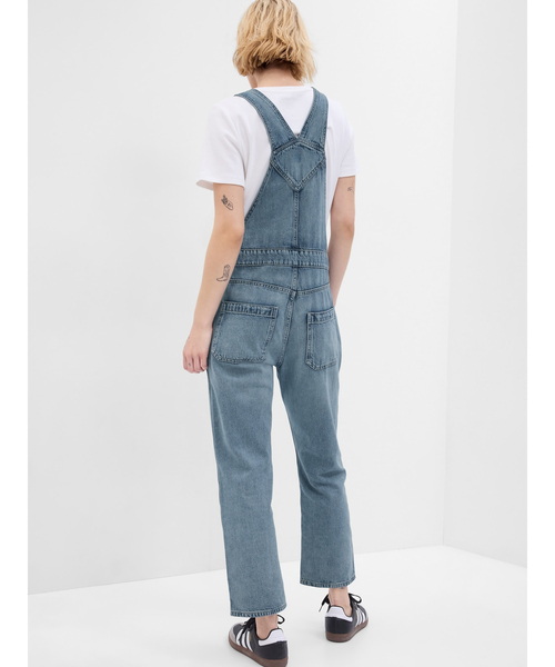GAP(ギャップ)の「ウォッシュウェル スローチー デニムオーバーオール(サロペット/オーバーオール・レディース・ライトインディゴブルー・XS/S/M/L/XXS)」の4枚目の写真