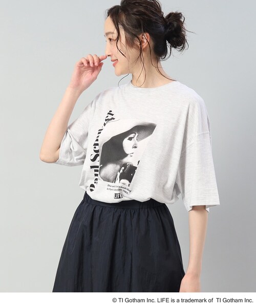 GOOD ROCK SPEED（グッドロックスピード）の「◆【LIFE×GOOD ROCK SPEED】 LIFEフォトTシャツ（Tシャツ/カットソー・レディース・アイボリー/ブラック/グレー・02）」の3枚目の写真